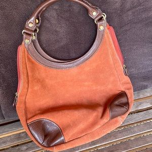 J. McLaughlin suede and leather tote.